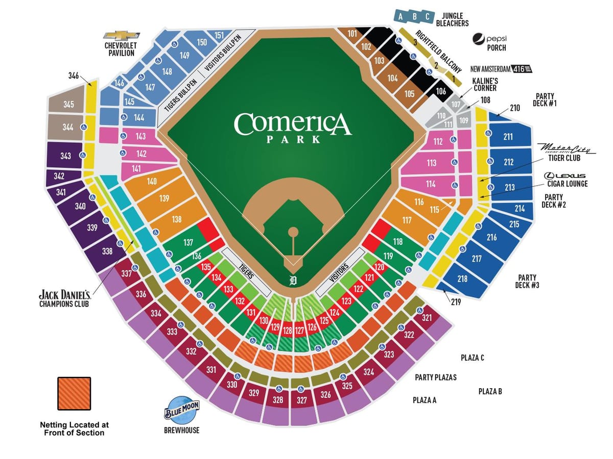 نقشه comerica پارک