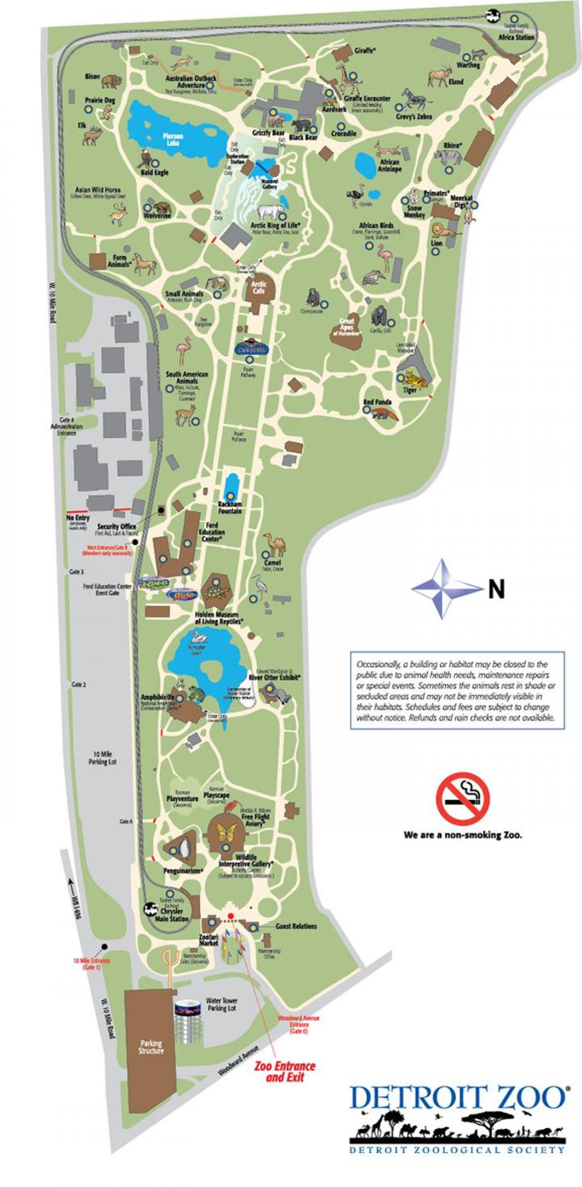 نقشه از باغ وحش دیترویت
