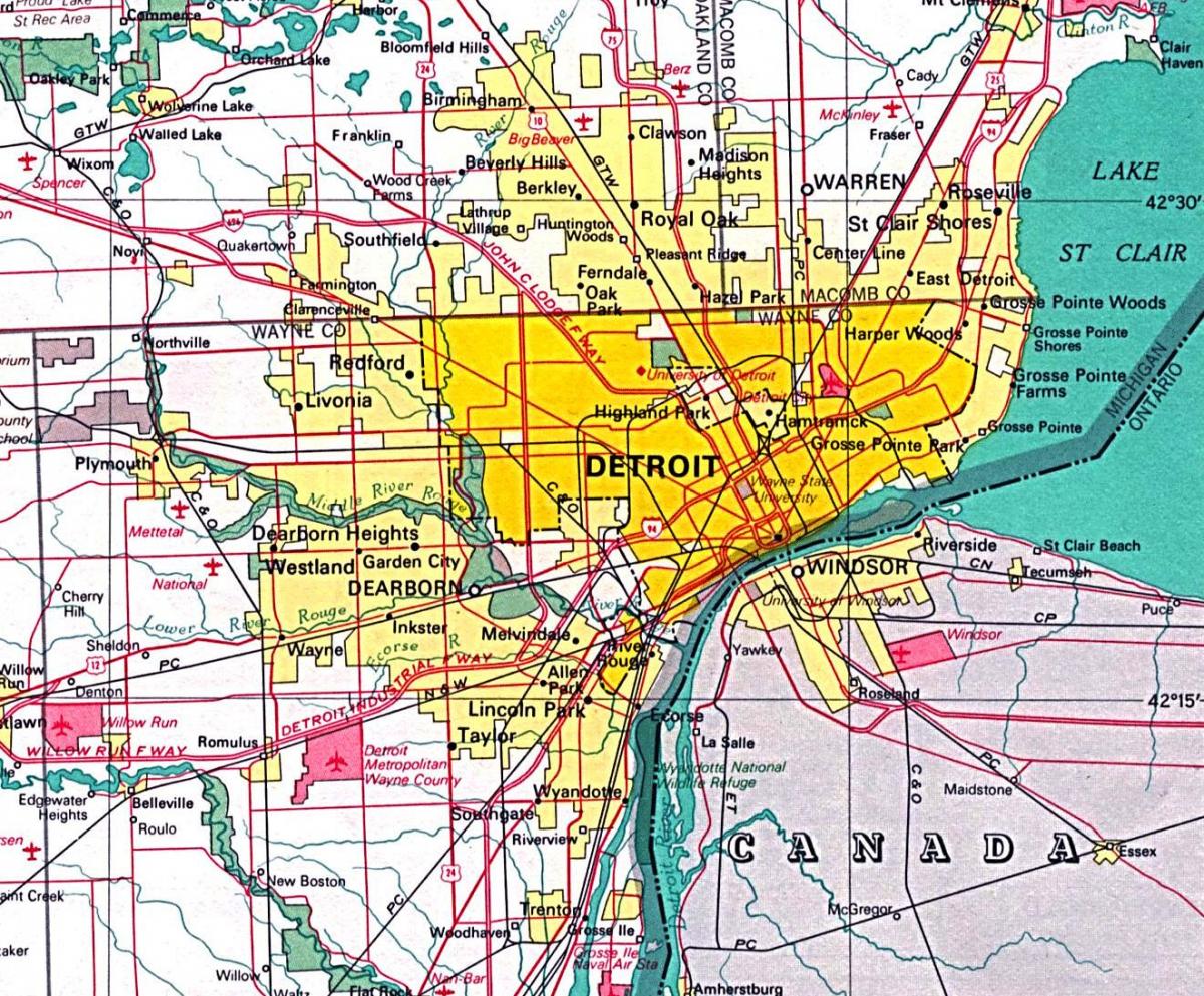 نقشه دیترویت