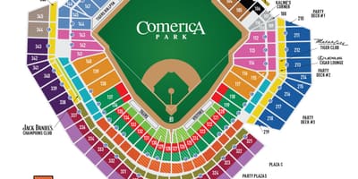 نقشه comerica پارک