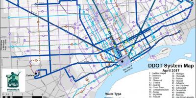 نقشه از دیترویت اتوبوس