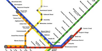 مترو دیترویت نقشه